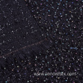 100% Polyester Woven Black Metallic Paillettes Tweed Fabric